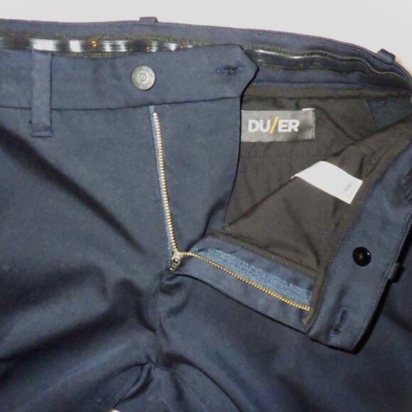 Du/er Duer Men's Slacks Dress Pant Navy Blue 32x32 Blue Straight Leg Casual NWOT - Picture 6 of 13
